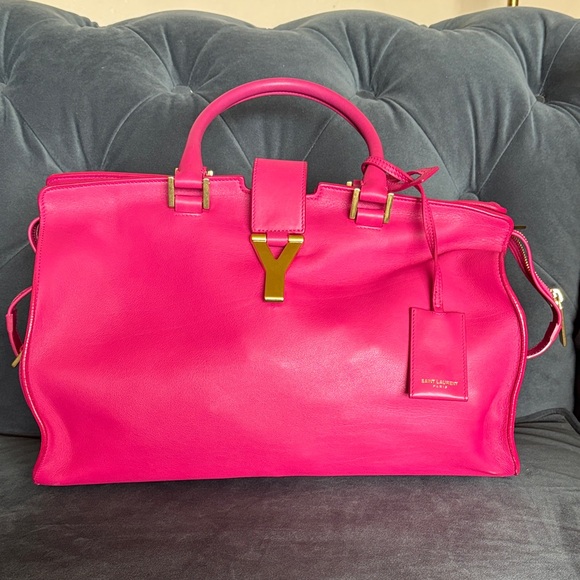Saint Laurent
Leather Y Cabas Medium tote purse fushia - Picture 1 of 15